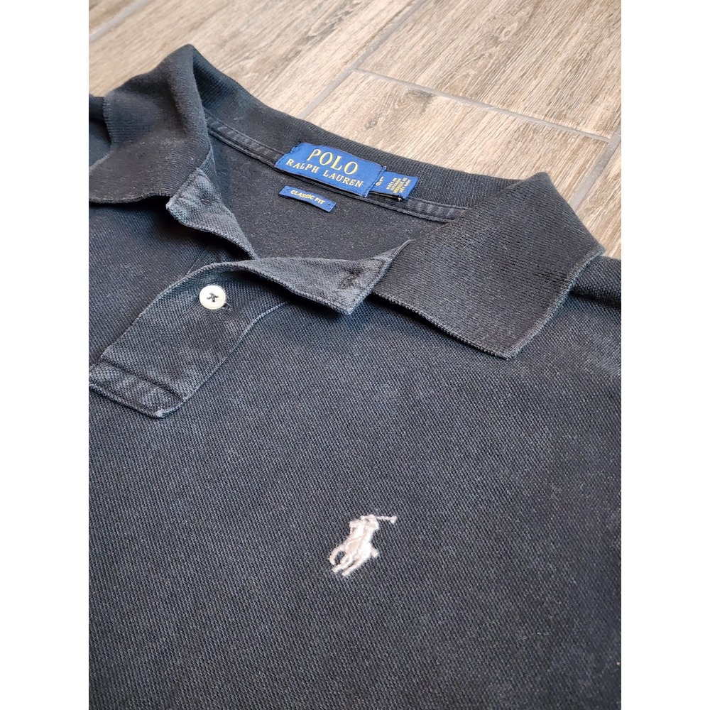 Polo Ralph Lauren Mens Classic Fit Short Sleeve Cotton Pique Polo Shirt Black LG
